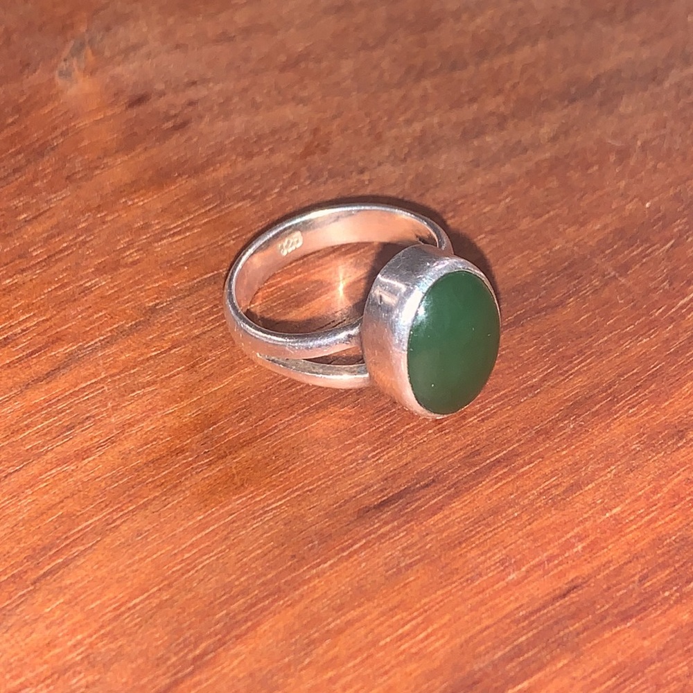 Jade Ring with Sterling Silver
